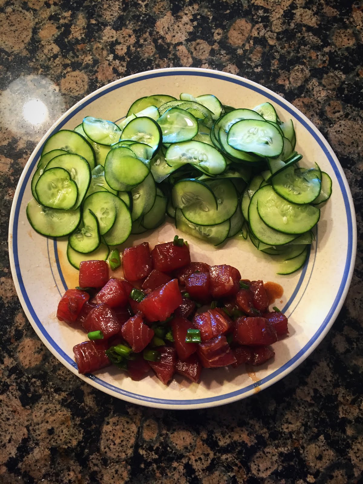 Ahi Tuna Tartare and Marinated Cucumbers