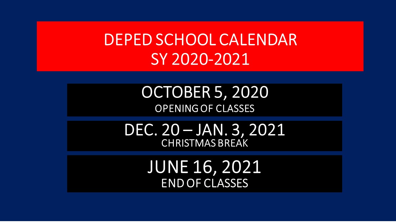 Deped Releases New School Calendar For S Y 2020 2021 Deped Tambayan