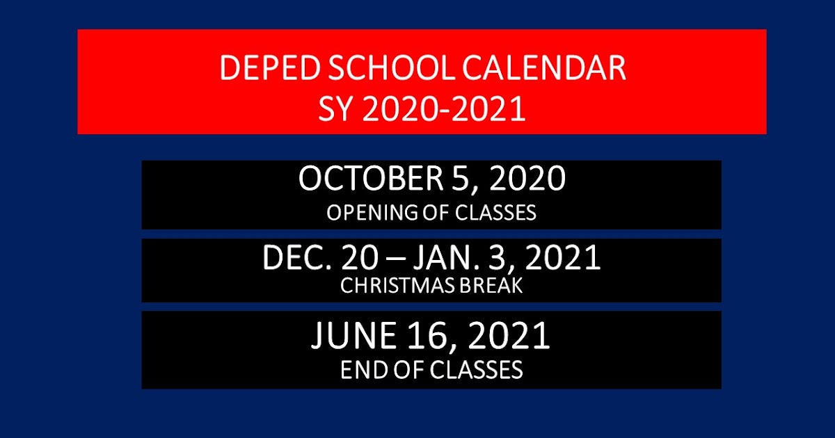 DepEd releases new School Calendar for S.Y. 20202021 DEPEDTAMBAYANPH