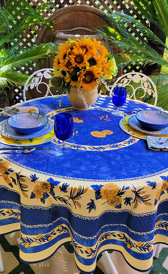 Blue and Yellow French Provence Table Life and Linda