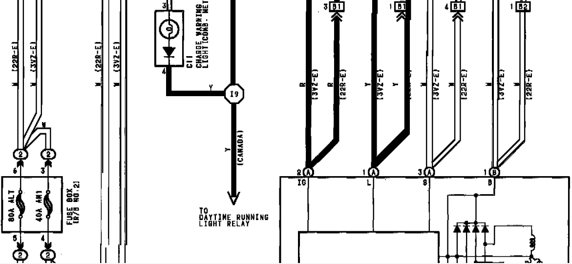 1994 Toyota Pickup Hilux Charging System wiring Diagram