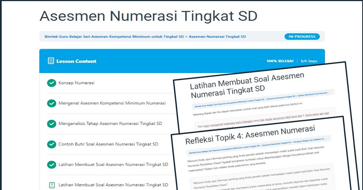 Materi Soal Dan Referensi Jawaban Bimtek Guru Belajar Seri Akm Sd Tahap Asesmen Numerasi Tingkat Sd
