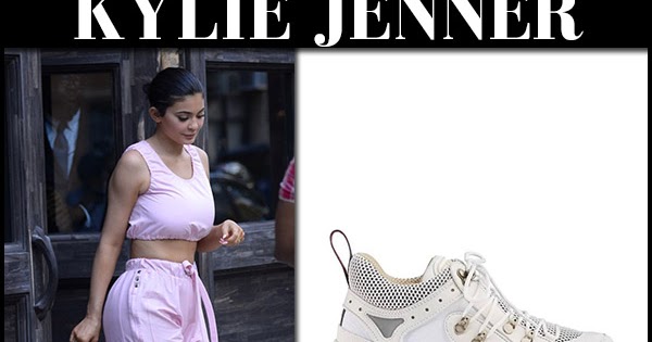 Kylie Jenner in white Gucci sneakers and pink sweatpants in NYC on July 18  ~ I want her style - What celebrities wore and where to buy it. Celebrity  Style