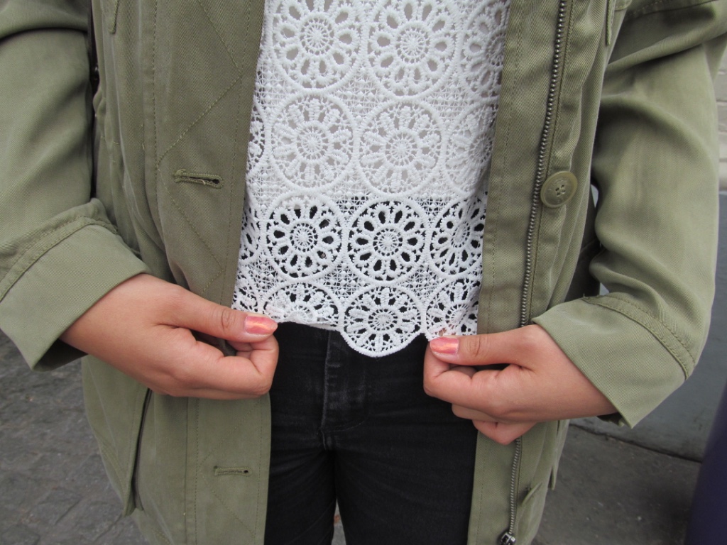 white crochet top