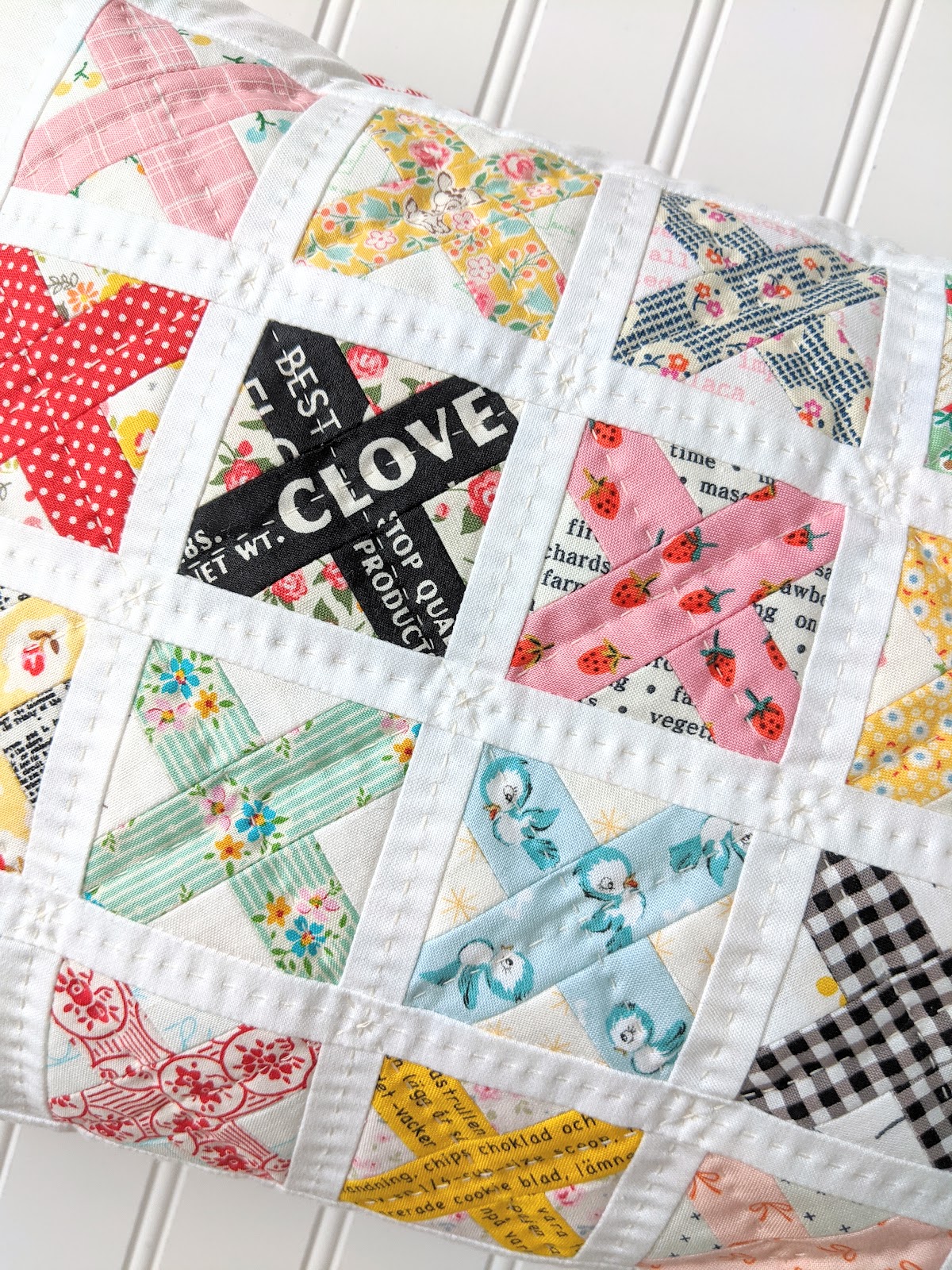 Fabric Mutt Cross Stitch Quilt Block & Pillow Tutorials