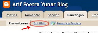 tab Edit HTML blog