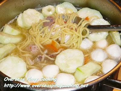 Lomi with Patola - Cooking Procedure