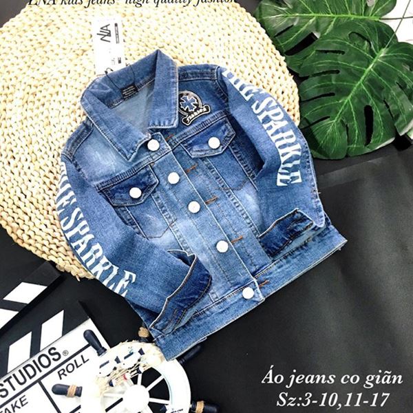 Áo Khoác Trẻ Em Denim Tay Dài In Chữ - LNA 159672 9 2 623