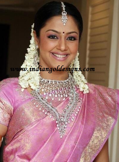 Jyothika in diamond bridal jewellery