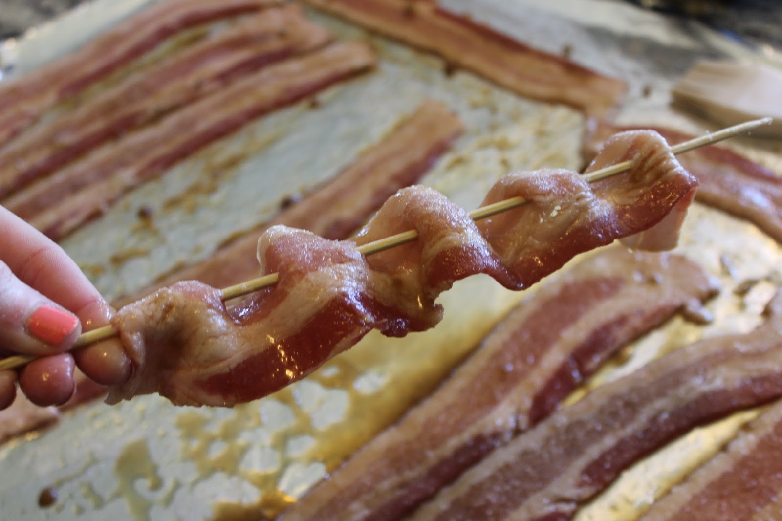 a blonde, a boy, and a blog. . . candied bacon skewers