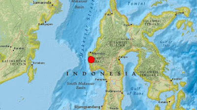 Epicentro sismo en islas Cèlebes en Indonesia
