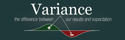 Variance: the difference between our results and what was expected.