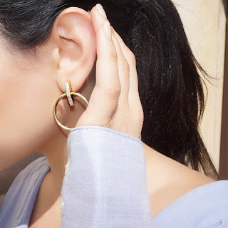 Gold and Diamond hoop earrings