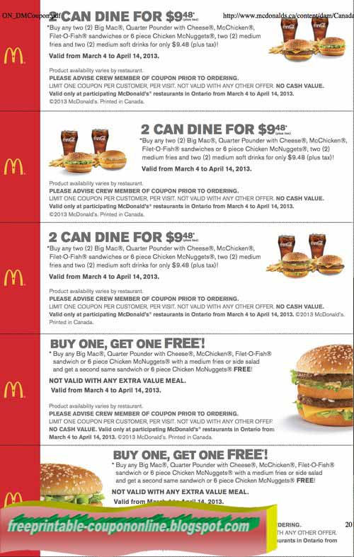 Printable Coupons 2021 Mcdonalds Coupons