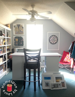 One Room Challenge Week 6 Home Office Sewing Craft Room Transformation craft table