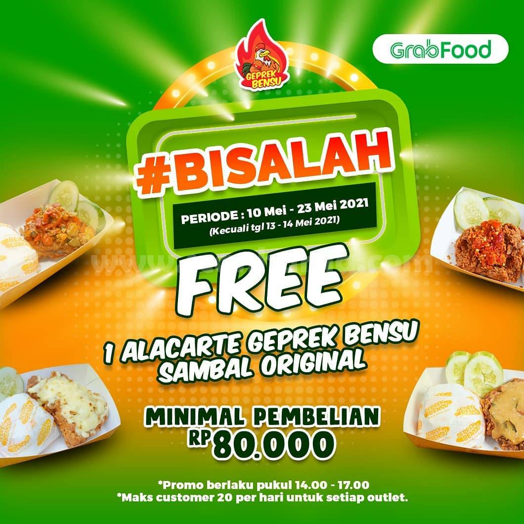 Promo GEPREK BENSU DISKON 25 + Free Alacarte via GRABFOOD scanharga