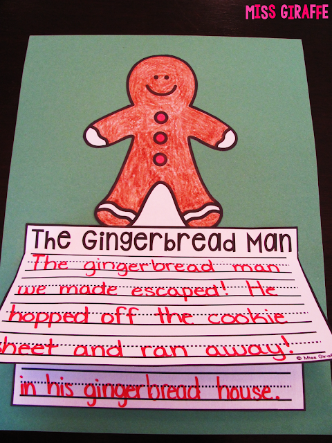 Gingerbread man writing craft perfect to read with Gingerbread Man books in December