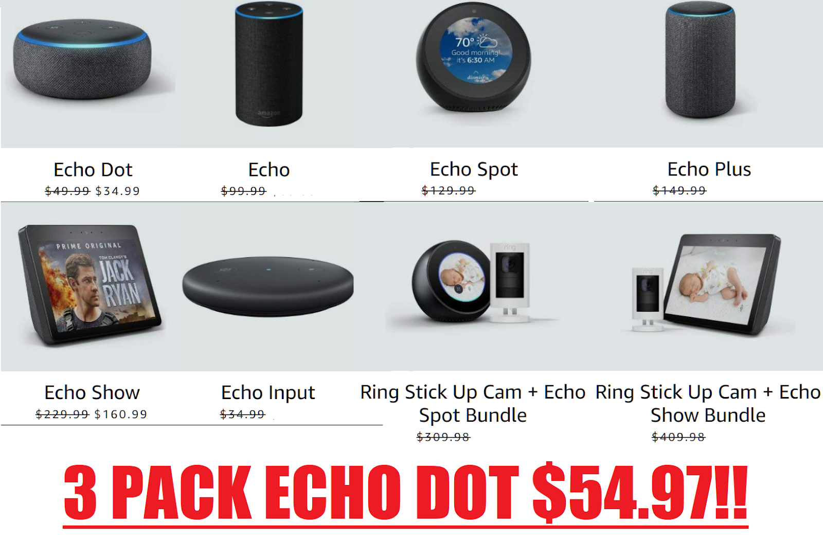 HOT DEALS ON AMAZON DEVICES!! 3 Pack Amazon Echo Dot Smart Speakers ...