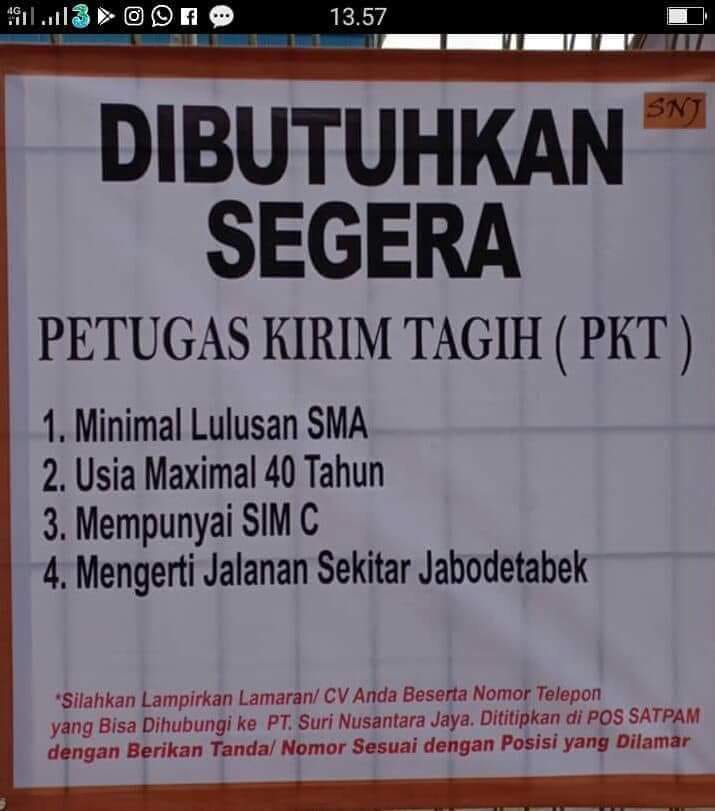 Lowongan Kerja Terbaru Pt Suri Nusantara Jaya Lowongan Kerja Terbaru Lupy Hakim