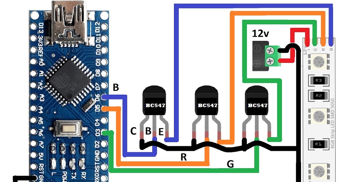 How To Control 12v RGB Led Strip Using Arduino And BC 547 Transistor ...