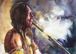 indian with peace pipe