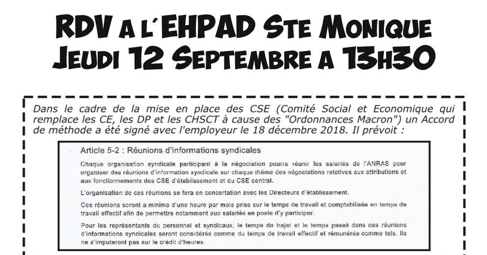 Le blog de la CGT de l'A.N.R.A.S. [Ste Monique] 12/09 Réunion d'Info