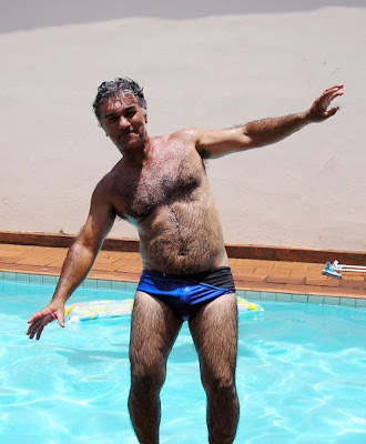 on the pool - daddies hairy men