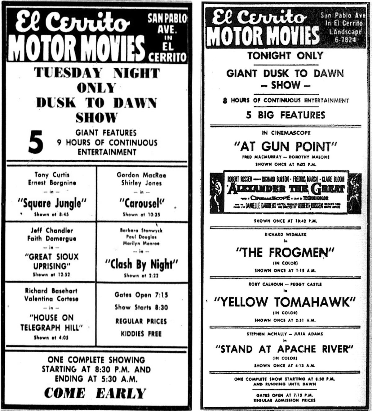 Lost Movie Theatres of Richmond California El Cerrito Motor Movies (El