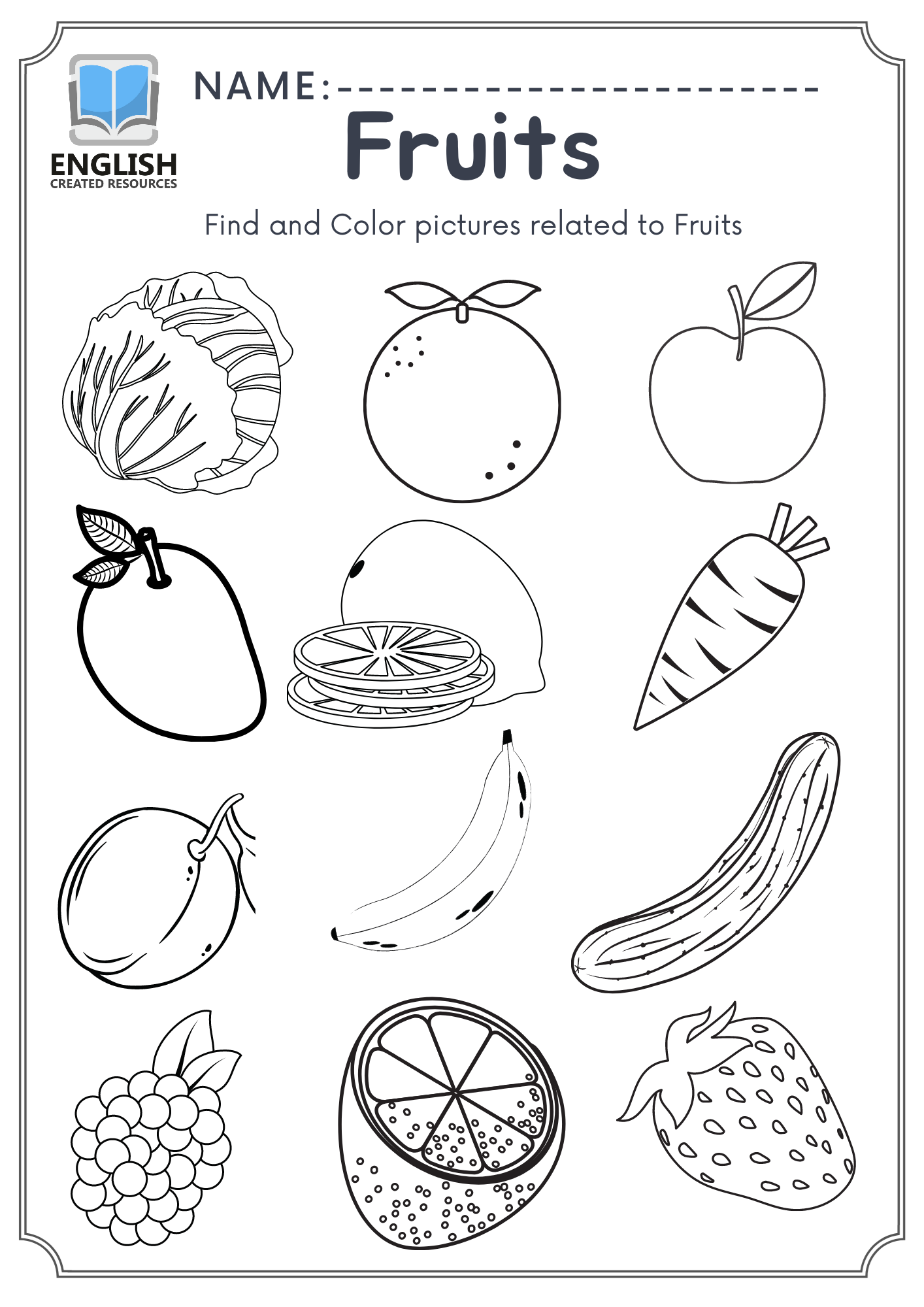 Vocabulary Coloring Book