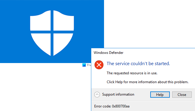 Windows Defender 0x800700aa