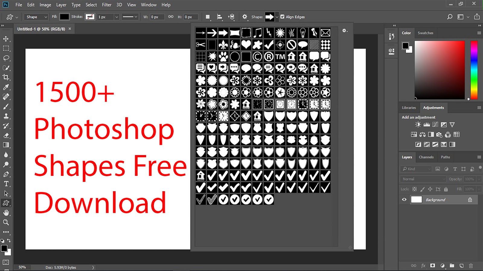 custom shapes photoshop download free