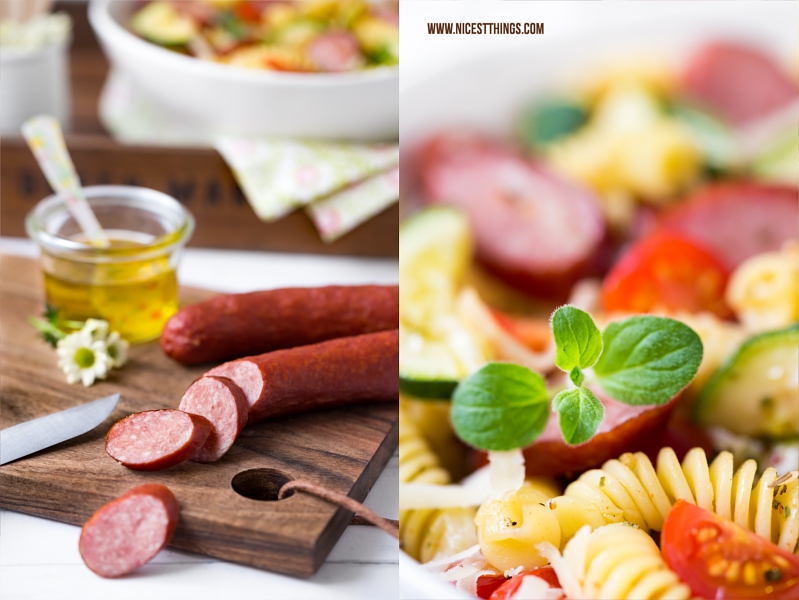 Rezept für italienischen klassischen Nudelsalat mit Kabanos