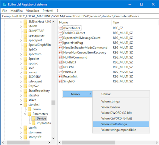 Windows 10 - Valore multistringa TreatAsInternalPort