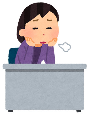 やる気のない大人のイラスト(女性)