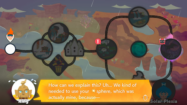 How can we explain this? Uh... We kind of needed to use your sphere, which was actually mine, because— Ring Fit Adventure World 31 Solar Plexia sphere taken