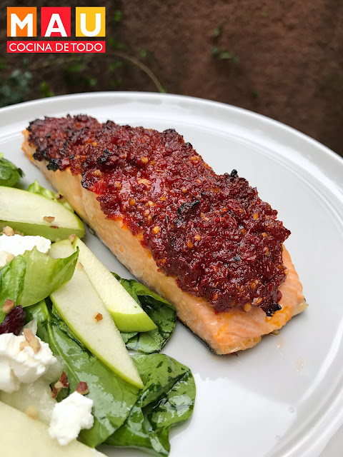 mau cocina de todo salmon con tomates deshidratados receta al horno facil