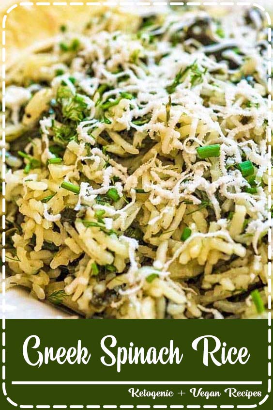 Greek Spinach Rice - Vegan Quick Healthy Recipes