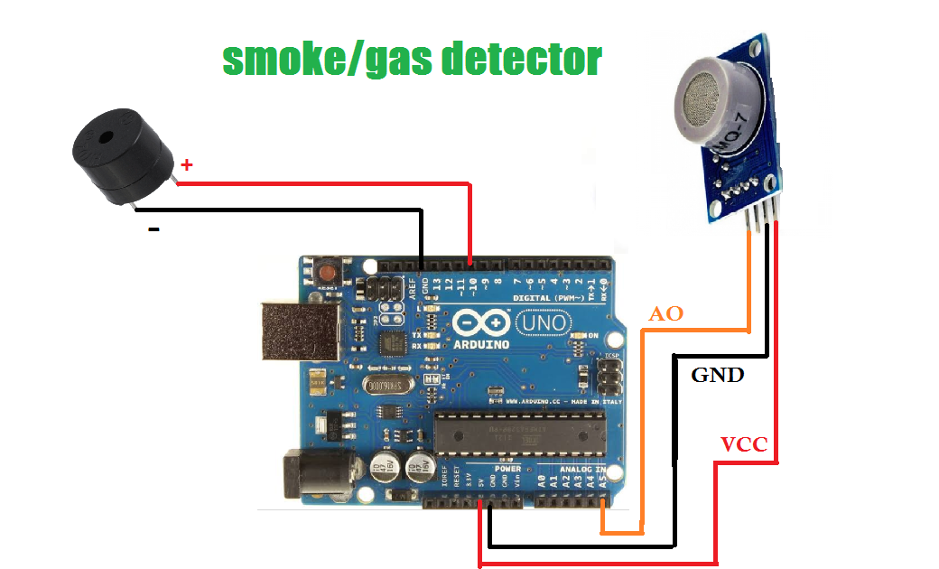 circuit diagram of smoke detector/gas detector