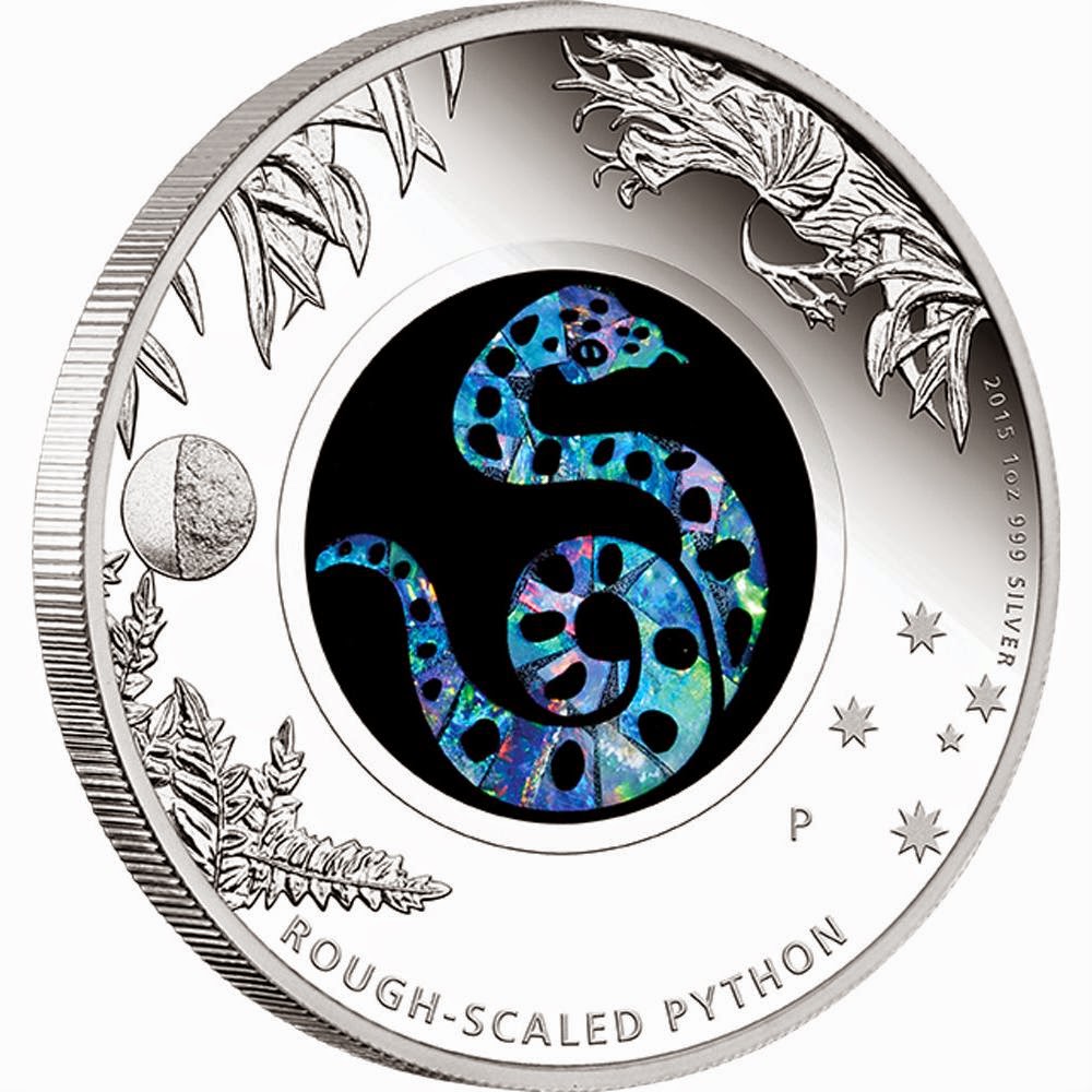 Australia Silver: Rough-Scaled Python 2015 One Ounce Silver Proof Coin ...