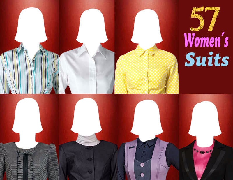 57 plantillas para hacer fotomontajes con trajes formales de mujeres
