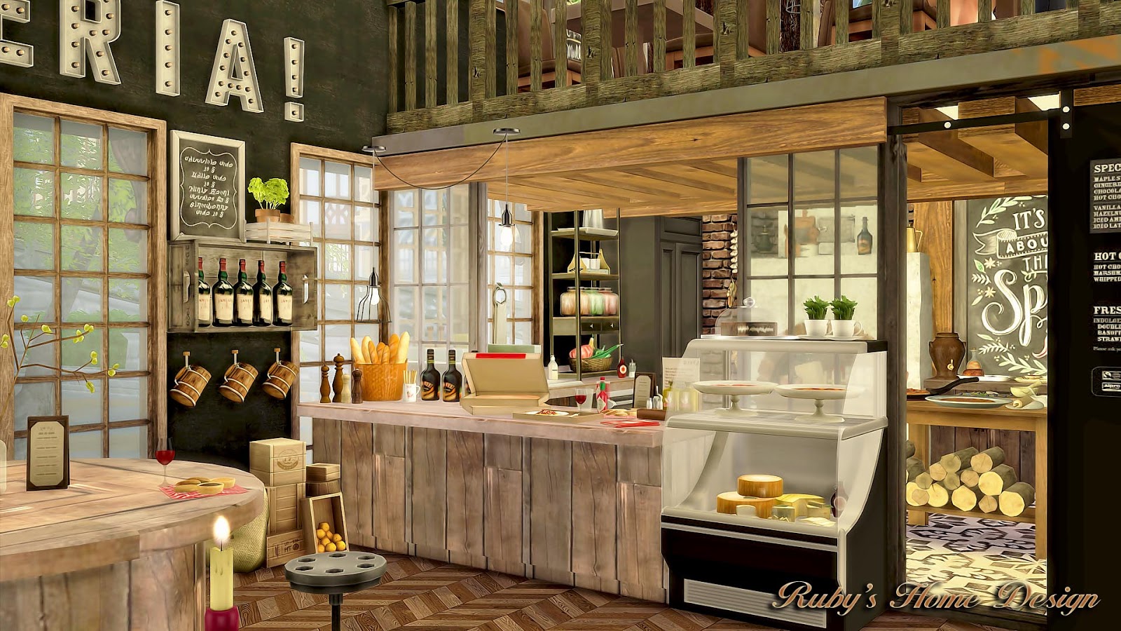 Sims 4 Jacob's Bakery & Pizzeria 麵包店與比薩屋 [ Ruby Red Sims ]