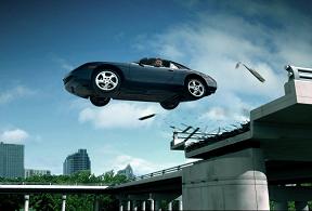 Image result for car going off bridge