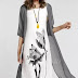 Floral Sleeves Midi Shift Dress