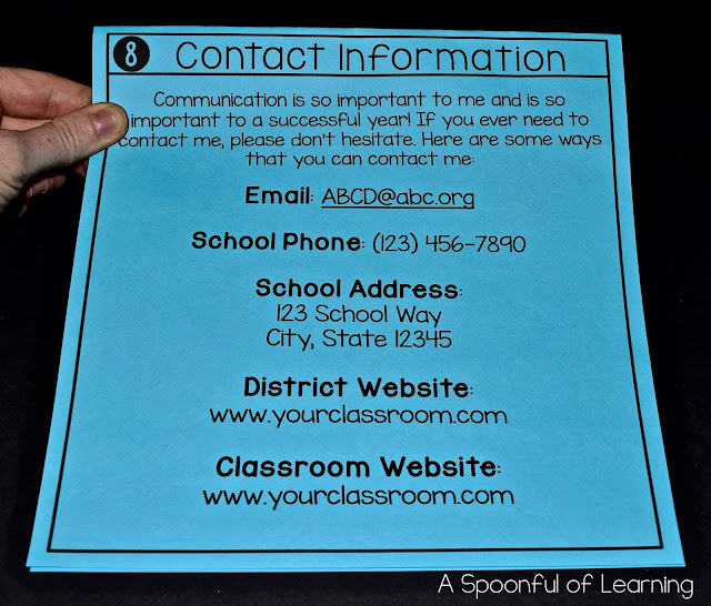 Welcome Back to School Parent Information Template Flip Book