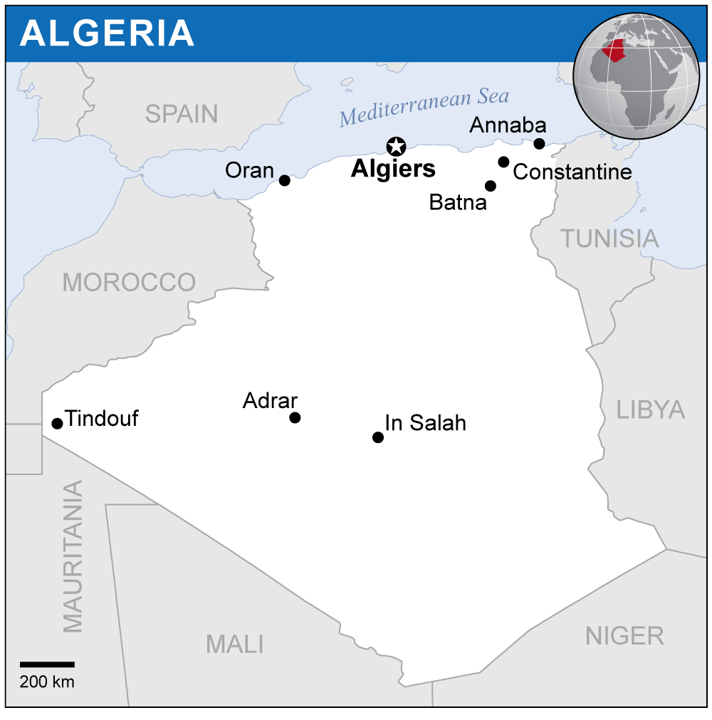 Geography Blog Map of Algeria