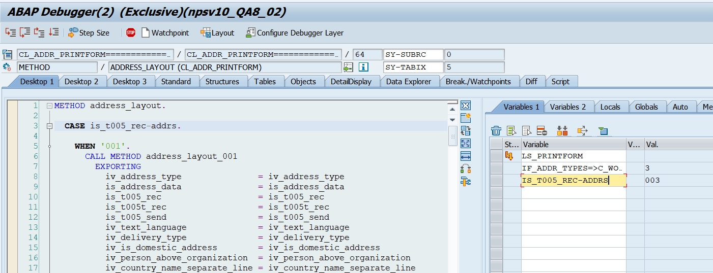 SAP ABAP Central Sequence issue of address line for contact person