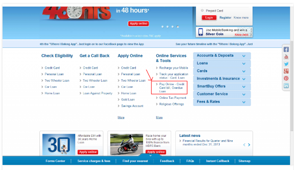 Hdfc Credit Card Online Bill Payment Www Hdfcbank Com