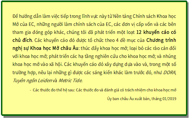 ‘Các thước đo thế hệ sau: Các thước đo và đánh giá có trách nhiệm cho khoa học mở’ - bản dịch sang tiếng Việt