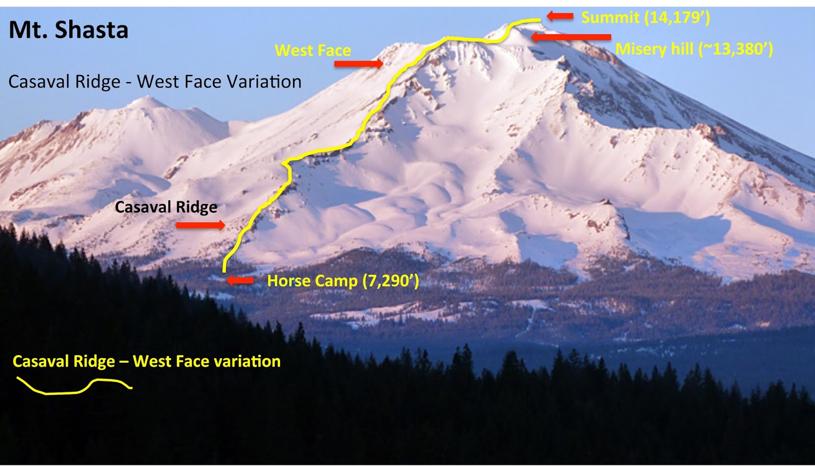 Fresno Climber Mt. Shasta (14,179') Casaval Ridge West Face