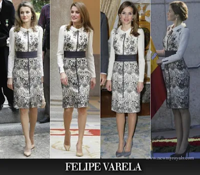 Queen Letizia Style FELIPE VARELA Dress